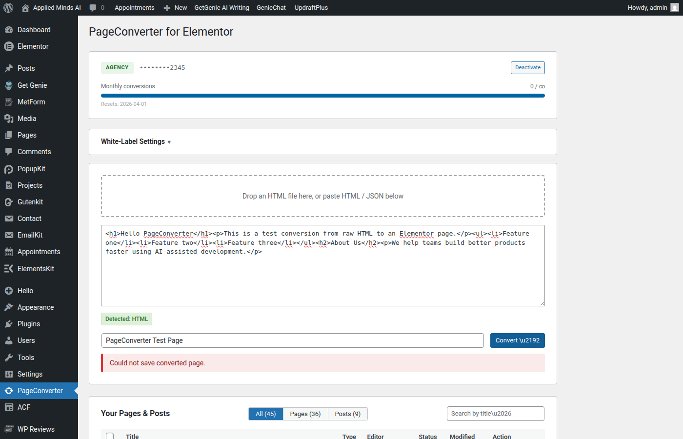 PageConverter conversion prepared for an editable handoff