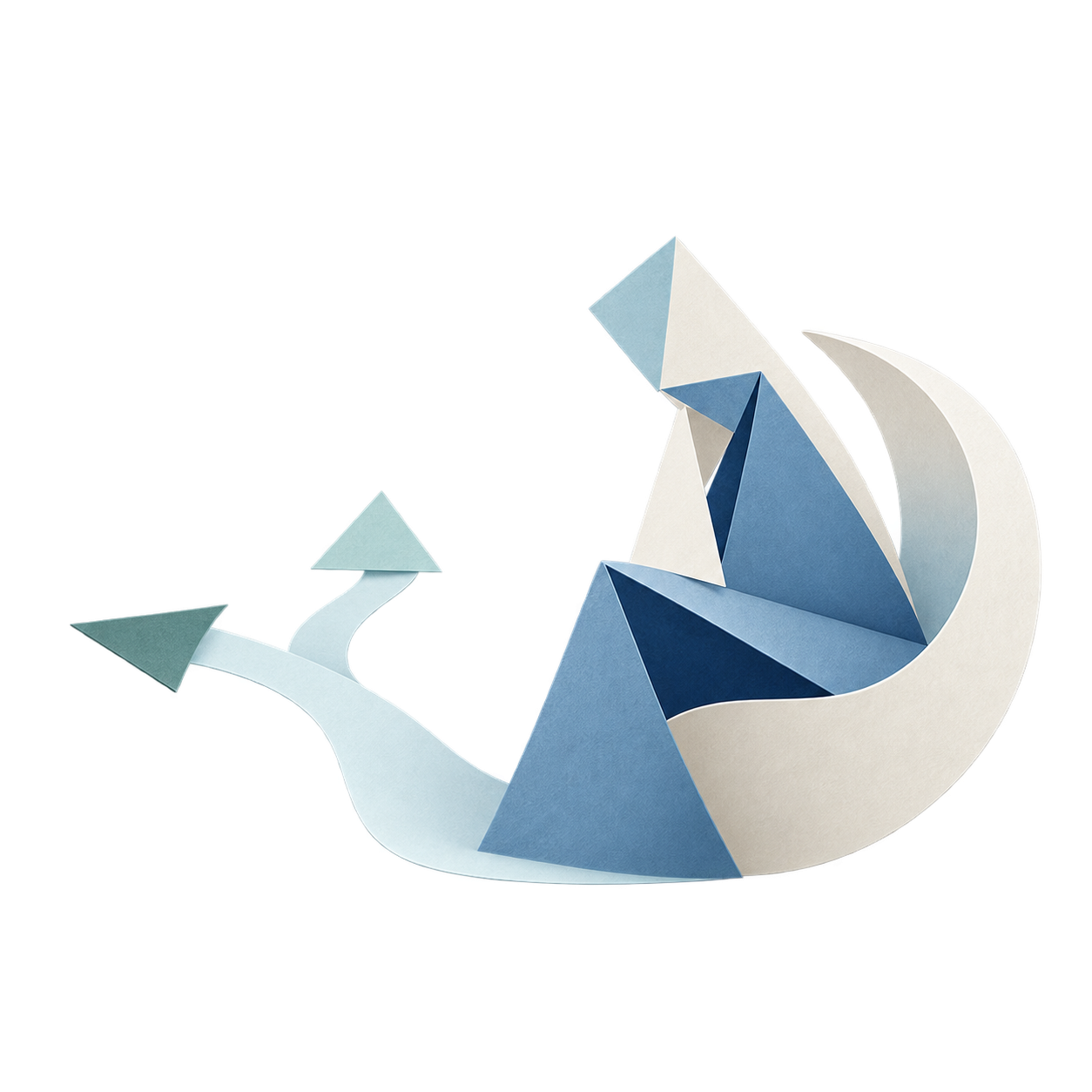 Folded-paper route through architectural openings