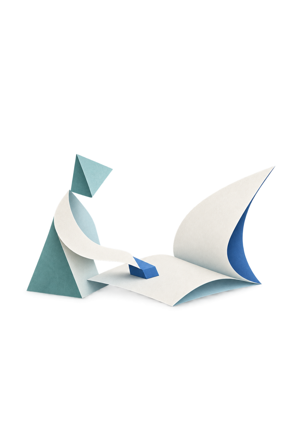 Folded-paper staff forms working with a shared plan