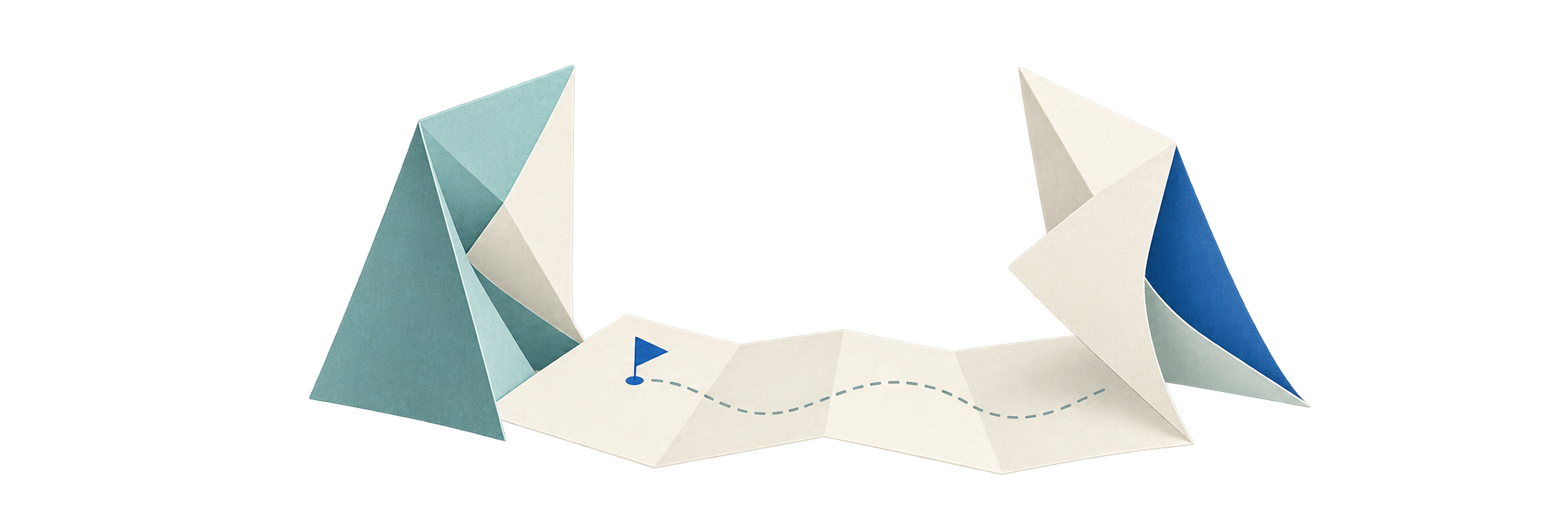 Folded-paper architectural forms illustrate a controlled engineering workflow
